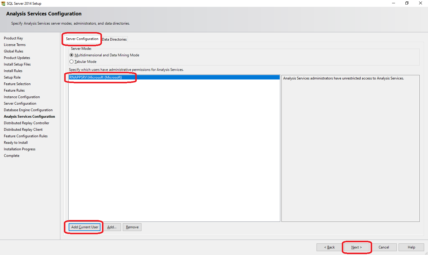 نرم افزار عمومي-تحت وب-نصب-نصب اس کيو ال سرور-Analysis Service Configuration-روز نت
